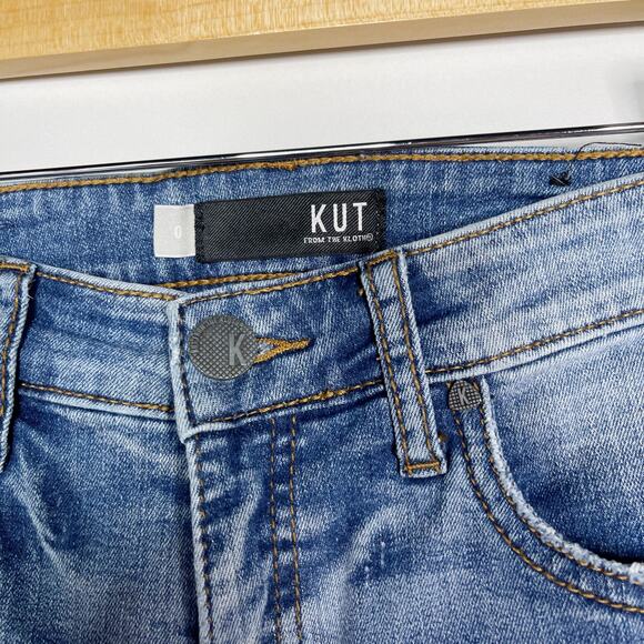 Kut From The Kloth 0 Connie High Rise Fab Ab Crop Jeans Fray Hem Denim Cotton - Picture 8 of 11